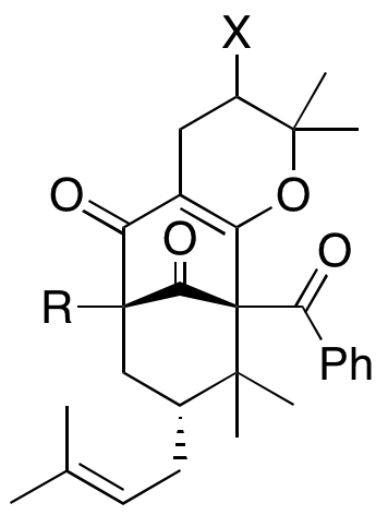 Structure 30: hypersampsone T, 15,16-dihydro-16-hydroperoxyplukenetione F, hypersampsone H and others — A, bicyclononanes, endo