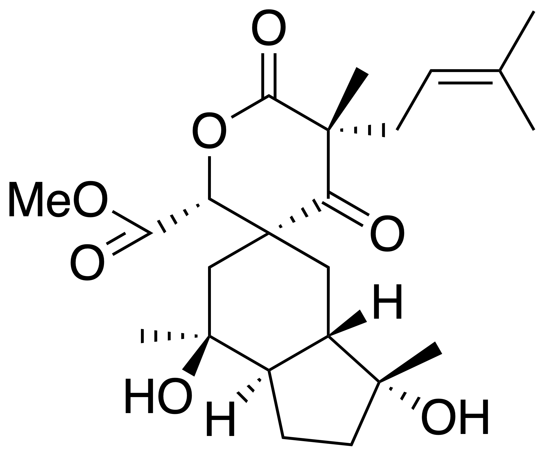 Structure 395: hypericumono A — seco, spiroindanes