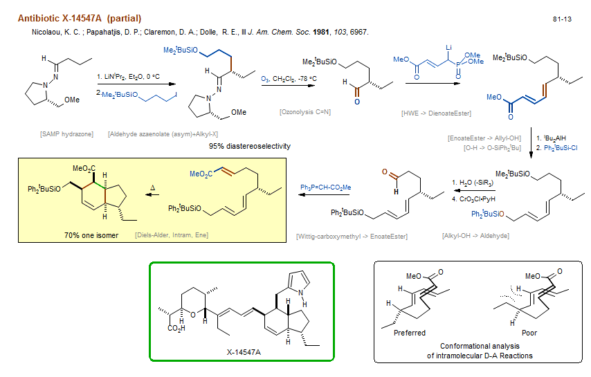 Total Syntheses Reaction Scheme For Total Synthesis Of The Natural Product Antibiotic X a Partial