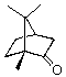 Bicyclic skeletal structure of camphor showing a ketone carbonyl group