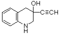Skeletal structure of a tetrahydroquinoline with a hydroxyl and ethynyl group, for counting degrees of unsaturation