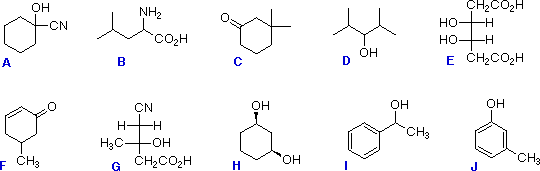 Virtual Textbook: Practice Problems — Identifying Chiral Structures, figure 1