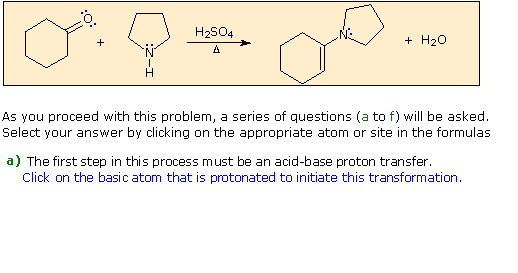 Virtual Textbook: Practice Problems — Mechanism of Acid-Catalyzed Enamine Formation, figure 1
