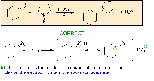 Virtual Textbook: Practice Problems — Mechanism of Acid-Catalyzed Enamine Formation, figure 2