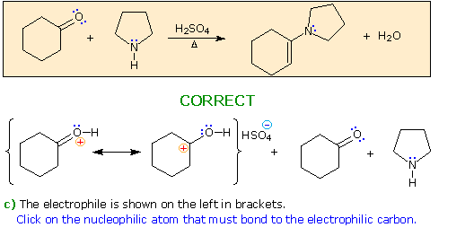 Virtual Textbook: Practice Problems — Mechanism of Acid-Catalyzed Enamine Formation, figure 3
