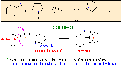 Virtual Textbook: Practice Problems — Mechanism of Acid-Catalyzed Enamine Formation, figure 4