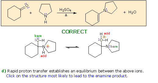 Virtual Textbook: Practice Problems — Mechanism of Acid-Catalyzed Enamine Formation, figure 5