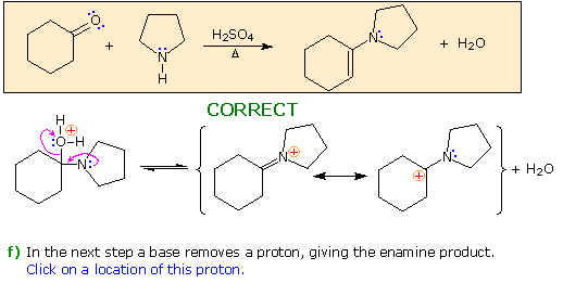 Virtual Textbook: Practice Problems — Mechanism of Acid-Catalyzed Enamine Formation, figure 7