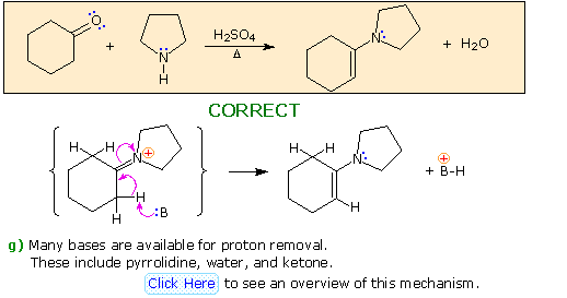Virtual Textbook: Practice Problems — Mechanism of Acid-Catalyzed Enamine Formation, figure 8