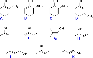 Virtual Textbook: Practice Problems — Enol Tautomers, figure 1