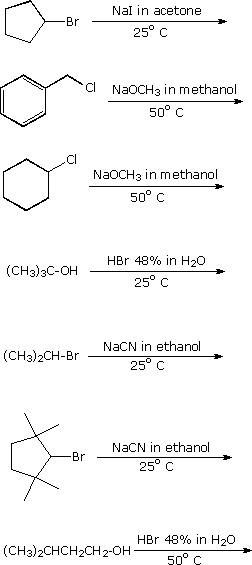 Virtual Textbook: Practice Problems — Nucleophilic Reaction Mechanisms, figure 1