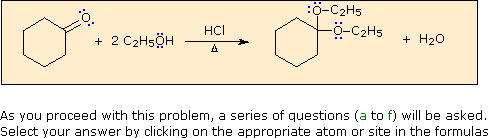 Virtual Textbook: Practice Problems — Mechanism of Acid-Catalyzed Acetal Formation, figure 1