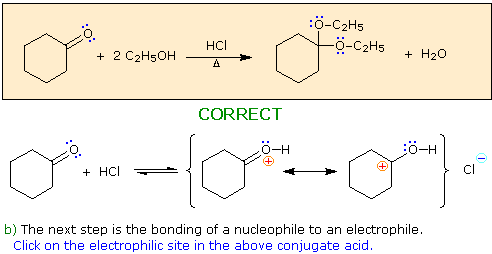 Virtual Textbook: Practice Problems — Mechanism of Acid-Catalyzed Acetal Formation, figure 2