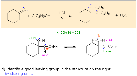 Virtual Textbook: Practice Problems — Mechanism of Acid-Catalyzed Acetal Formation, figure 4