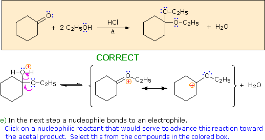 Virtual Textbook: Practice Problems — Mechanism of Acid-Catalyzed Acetal Formation, figure 5