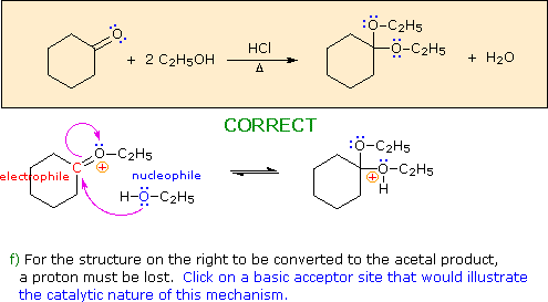 Virtual Textbook: Practice Problems — Mechanism of Acid-Catalyzed Acetal Formation, figure 6