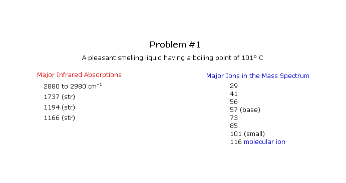 Virtual Textbook: Practice Problems — IR and Massspec Spectroscopy Problems, figure 1