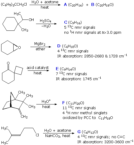 Virtual Textbook: Practice Problems — Drawing Formulas of Rearrangement Products, figure 1