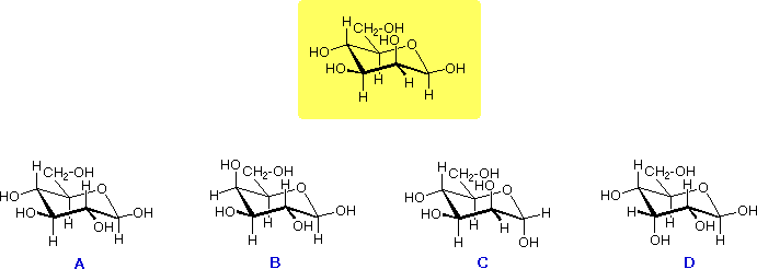 Virtual Textbook: Practice Problems — Stereoisomer Notation in Monosaccharides, figure 1