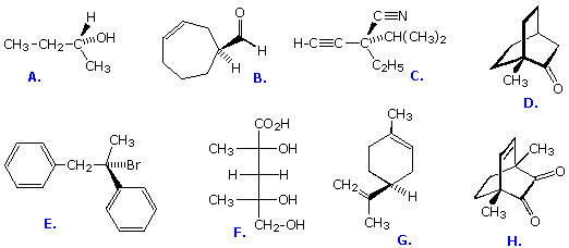 Virtual Textbook: Practice Problems — Locating & Naming Stereogenic Centers 1, figure 1